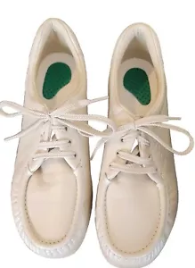 SAS Tripad Comfort Take Time Pearl Bone Leather Pinch Moc Oxford Shoe Womens 9M - Picture 1 of 9