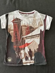 Disney Parks Star Wars Black Spire Outpost Tan Market T-Shirt Size Youth L R2-D2 - Picture 1 of 5
