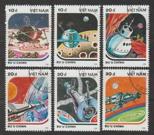 1988 Vietnam 6 Briefmarken verschiedene Projekt Raumschiff Sammlung Cto unschlagbar - Bild 1 von 1