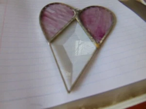 Vidrieras antiguas corazón - vidrio amatista y vidrio biselado transparente - Imagen 1 de 5