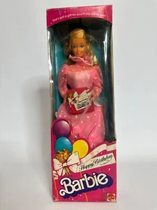 Barbie feliz cumpleaños 1983 vintage con muñeca de regalo de Mattel #1922 en caja original - Imagen 1 de 4