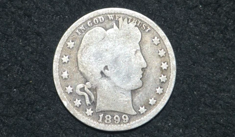 1899 p Barber Quarter * 90% Silver ** G+ / VG ** FREE SHIPPING Cover