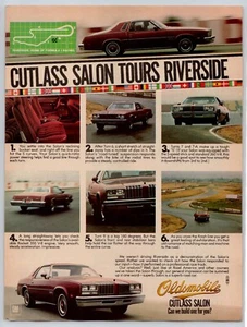 Vintage 1977 Oldsmobile Cutlass Salon Tours Riverside Druck Anzeige - Bild 1 von 1