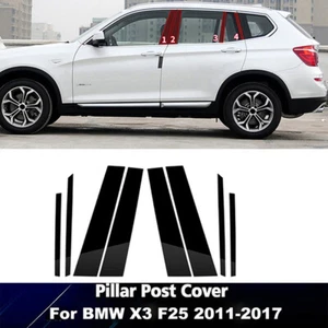 8Pcs Gloss Black Pillar Posts Door Window Trim Cover For BMW X3 F25 2011-2017 - Picture 1 of 9