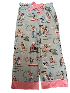 Nick and Nora Vintage Retro Cowgirl Girls Pajama pants size 7/8 - Picture 1 of 4