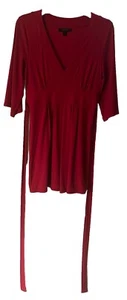 Express Stretch, rot, V-Ausschnitt, Faux Wickel Mini Kleid, Größe M - Bild 1 von 6