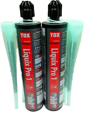 TOX Verbundmörtel Liquix Pro 1 - 2 x 280 ml Kartusche inkl. 4 x Statikmischer