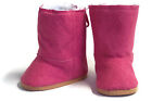 Dark Pink Suede Boots Shoes w/Fur Lining for 18 inch American Girl Doll Clothes