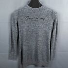 Zara Womens Sweater Small Gray TIME TO SHOP Crew Neck Pullover Oversize