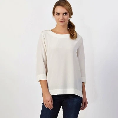 Blusa Lacoste Vanillier Marfil Seda Talla 0 4 o 10  Foto 1 de 2