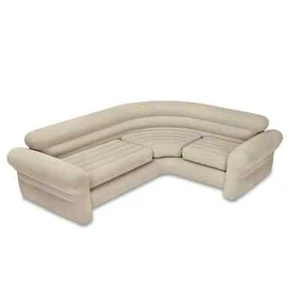 Intex Inflatable Corner Living Room Air Mattress Sectional Sofa Couch, Beige - Picture 1 of 6