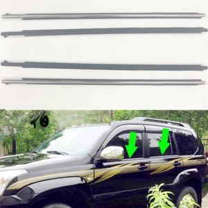 4x For Toyota Prado LC120 2003-09 Front Rear Door Window Outer Silver Frame Trim - Picture 1 of 2