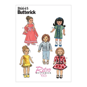 Butterick B6645 OSZ 18" Doll Clothes Sewing Pattern Retro 1965 - Picture 1 of 3