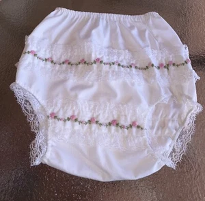 Vintage Ruffled Bloomers Diaper Cover Panty Panties 6 Mo Made In USA Underwear - Picture 1 of 5