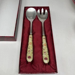 Royal Albert Old Country Roses Salad Server Set Stainless Steel - Picture 1 of 9