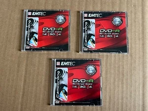 EMTEC 3 Pack Mini DVD-R 8cm 30 Minute Single Sided Camcording 1.4GB - OPEN BOX - Afbeelding 1 van 2