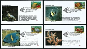 USA, SCOTT # 3317-3320, SET OF 4 BGC FDC COVERS AQUARIUM FISH, MARINE LIFE, 1999 - Picture 1 of 5