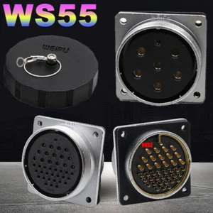WS55 Waterproof Aviation Holes Square Sockets Cable Connector 4 7 40 53 61 Pins - Picture 1 of 17