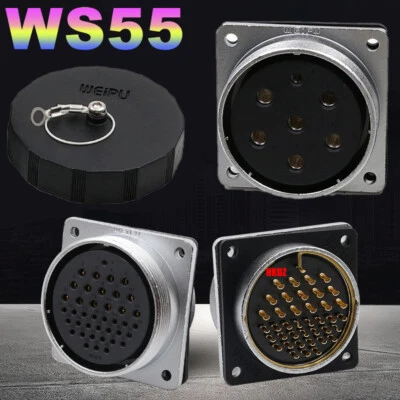 WS55 Waterproof Aviation Holes Square Sockets Cable Connector 4 7 40 53 61 Pins - Image 1 of 4