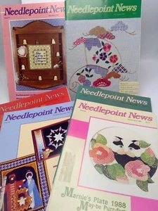 Lote 6 patrones de costura Needlepoint News 1987 1988 años 80 - Imagen 1 de 8