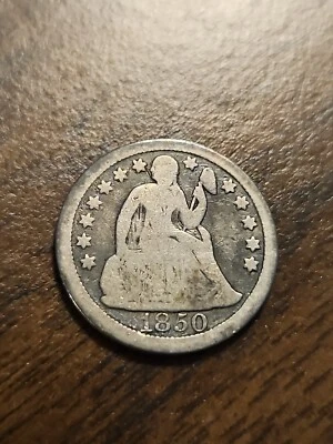 1850 Seated Liberty Silver Dime  - Image 1 of 4