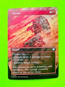 MTG  Foundations - Abrade - Borderless Foil - Picture 1 of 2