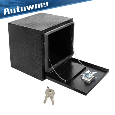 Truck Tool Box Aluminum Diamond Plated For ATV Flatbed Trailer 18" × 17" × 18'' - Image 1 of 4