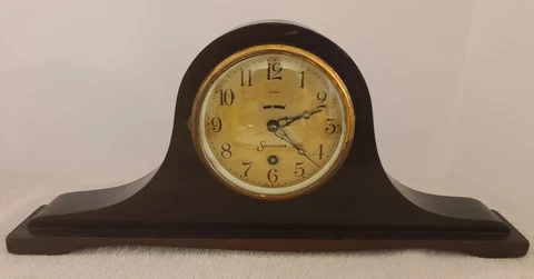 Antique Working 1920s SESSIONS 8 Day Wind-Up Mahogany Tambour Mantel Shelf Clock Cover