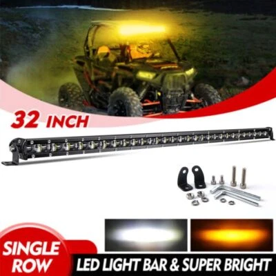 White Amber For Polaris RZR XP 4 1000 900 Single Row 32" inch LED Work Light Bar - Image 1 of 4