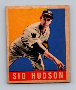 Tarjeta de béisbol vintage Leaf #84 Sid Hudson 1948 baja calidad (cinta) - Imagen 1 de 2