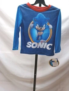 Sonic The Hedgehog Boys Sz 4  Long Sleeve Pajama Top Flame Resistant  - Picture 1 of 7