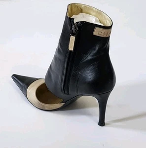 Vintage CHANEL Heeled Leather Ankle Bootie - Picture 1 of 14
