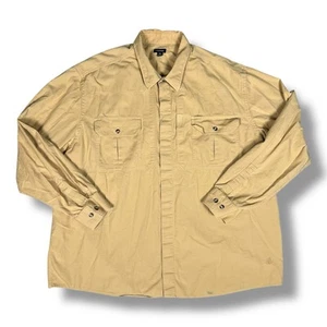 J Peterman Shirt Button Up Safari Military Casual Beige Tech Sz 2XL - Picture 1 of 7