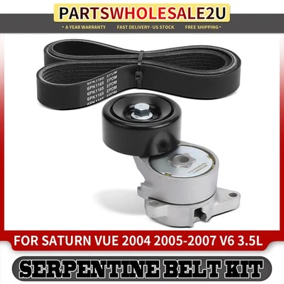 Kit de componentes de transmisión por correa Serpentine de 2 piezas para Saturn Vue 2004 2005 2006-2007 3,5 L Foto 1 de 4
