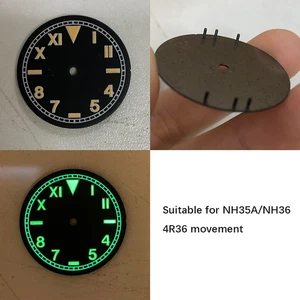 28.5mm Watch Dial w/ Green Luminous for NH35A/NH36 4R36 Movement Watch - Picture 1 of 4