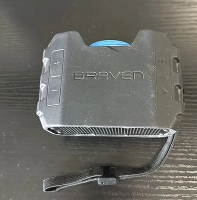 BRAVEN BRV-1 Wireless Portable Bluetooth Speaker - Black/Cyan Outdoor Speaker - Image 1 of 3