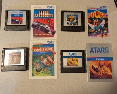 Vintage Atari 5200 - Jungle Hunt, Pole Position, Joust, Galaxian W/ Manuals-Good - Image 1 of 4