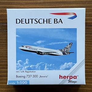 Herpa Wings 500579 Deutsche BA 737-300 Bavaria 1:500 Diecast - New! - Picture 1 of 9
