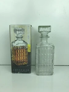 ALWAYS HOME 9" CRYSTALIA GLASSWARE SQUARE WHISKY 28OZ DECANTER WITH BOX - Picture 1 of 4
