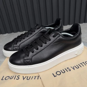 Louis Vuitton Time Out Sneakers Trainers Black Leather 7 UK or 10 US or 10 EUR - Picture 1 of 12
