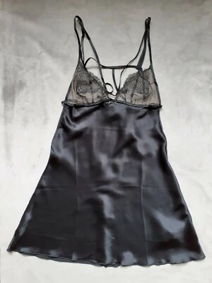 NUEVO Babydoll Sexy Intimissimi 100% Seda Negro S Foto 1 de 4