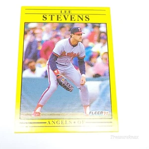 Tarjeta de béisbol Fleer 1991 Lee Stevens California Angels DE #327 - Imagen 1 de 2