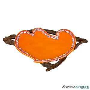 Centro de mesa de madera naranja porcelana atómica Mid-Century - Imagen 1 de 9