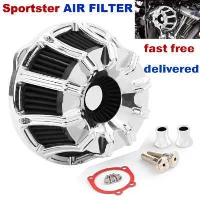 CNC Air Cleaner Intake Filter For Harley Sportster Forty Eight XL 883 Iron 1200  - Image 1 of 4