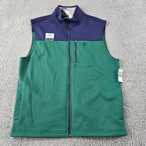 Izod Vest Mens Large Green Stretch Full Zip Performance Golf Casual Soft Flex - Picture 1 of 10