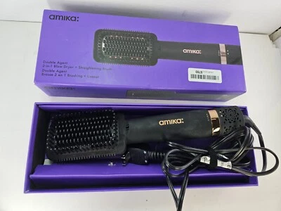 Amika Double Agent 2-in-1 Blow Dryer + Straightening Brush In Box - Image 1 of 4