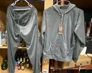 TRACKSUIT 2Piece Women XL Dark Grey Casual Zip-Up Hood And Pants - Picture 1 of 11