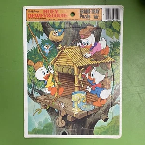 Whitman VTG 1981 Frame-Tray Puzzle Walt Disney Huey Dewey Louie Made In USA - Picture 1 of 10