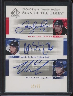 2004-05 SP Authentic Iginla St Louis Nash #TS-ILN Sign of the Times Auto /25 - Image 1 of 2