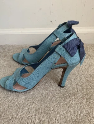 Rare & Unique John Galliano Reptile Cut Out Pumps Shoes Blue Sz. 36 1/2 - Image 1 of 4